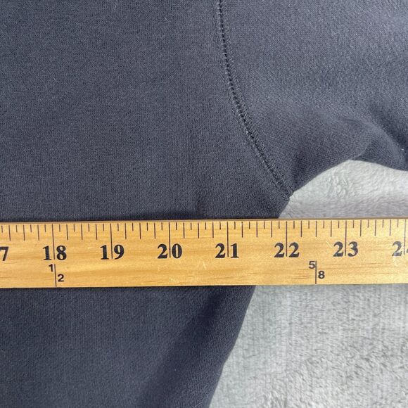 Magnlens Cropped Hoodie Women's Small Black Cotton Stretch Ribbed Logo Pullover - Picture 9 of 13